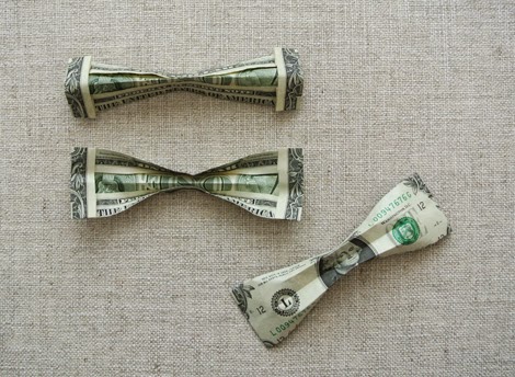 how to make an origami bow tie out of a dollar bill