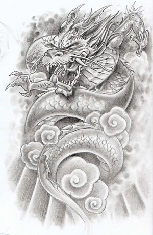 Japanese Dragon Design Tattoo
