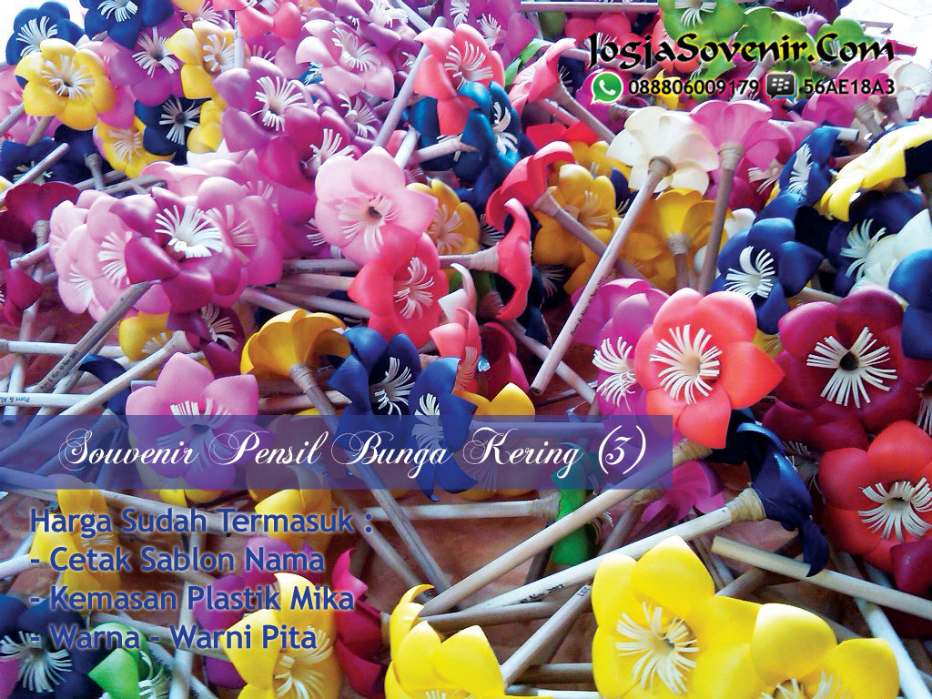 Jual Souvenir Pensil Bunga Kering