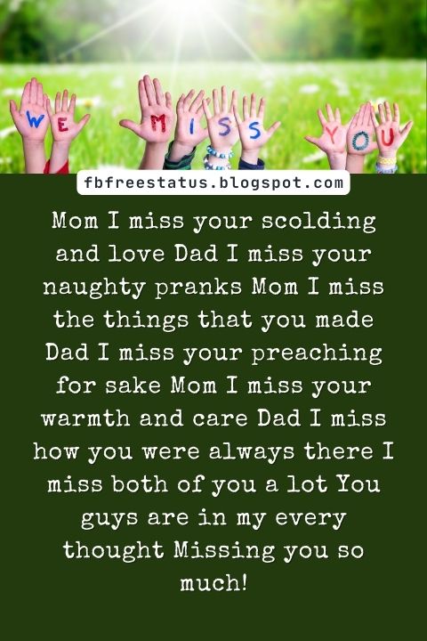 Missing You Messages for Parents