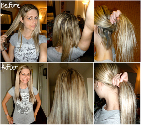 Short Hair With Extensions Before And After