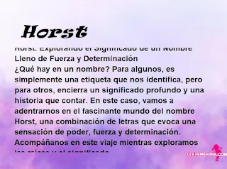 significado del nombre Horst