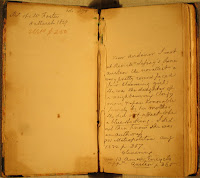 Inside front flyleaf of Jeremiah Smith's copy of Emma, with a note about meeting her in person