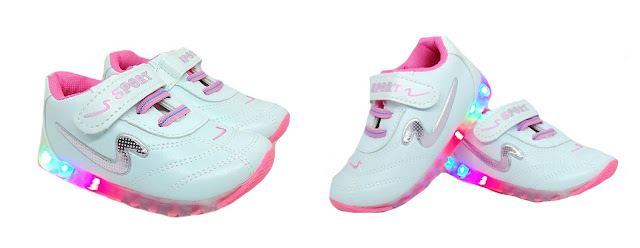 TeeniTiny Light Shoes for Kids Boys Girls & Baby (06 Months - 2.5 Years) Red, Pink, Blue & Black