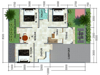 model rumah minimalis beserta denah