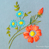 Hand embroidery flower design grate idea for table cloth, sofa cover and more