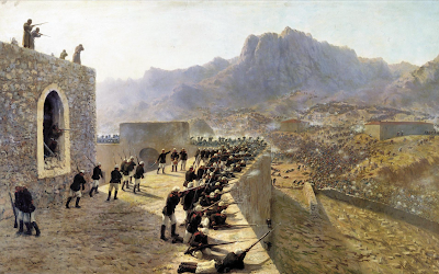 Defense of Bayazet (Doğubeyazıt) (1891) painting Lev Lagorio
