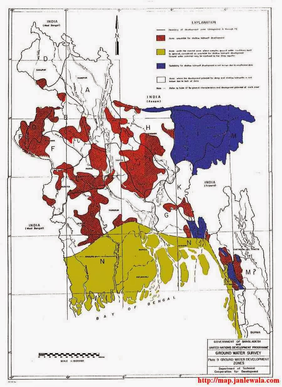 ground water development zone map of bangladesh