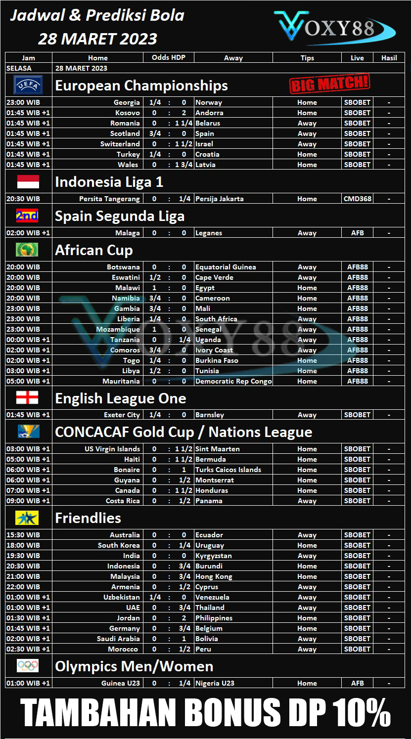 Jadwal Bola Hari ini