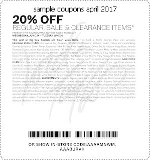 Lord & Taylor coupons april 2017