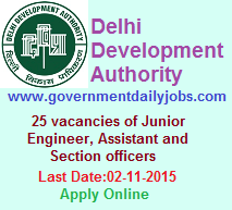 DDA RECRUITMENT 2015 ASSISTANT & OTHER VACANCIES