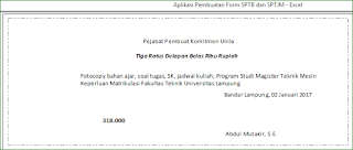 Aplikasi Pembuatan Form SPTB, SPTJM, dan Cetak Kuitansi