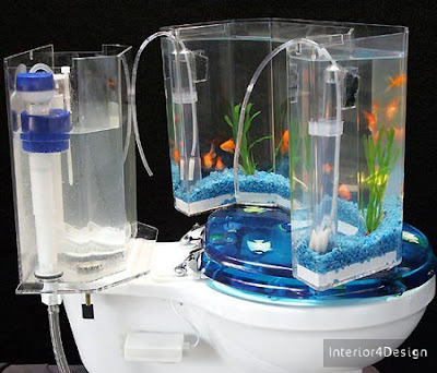 Fantastic Aquarium Design on Toilet Tank