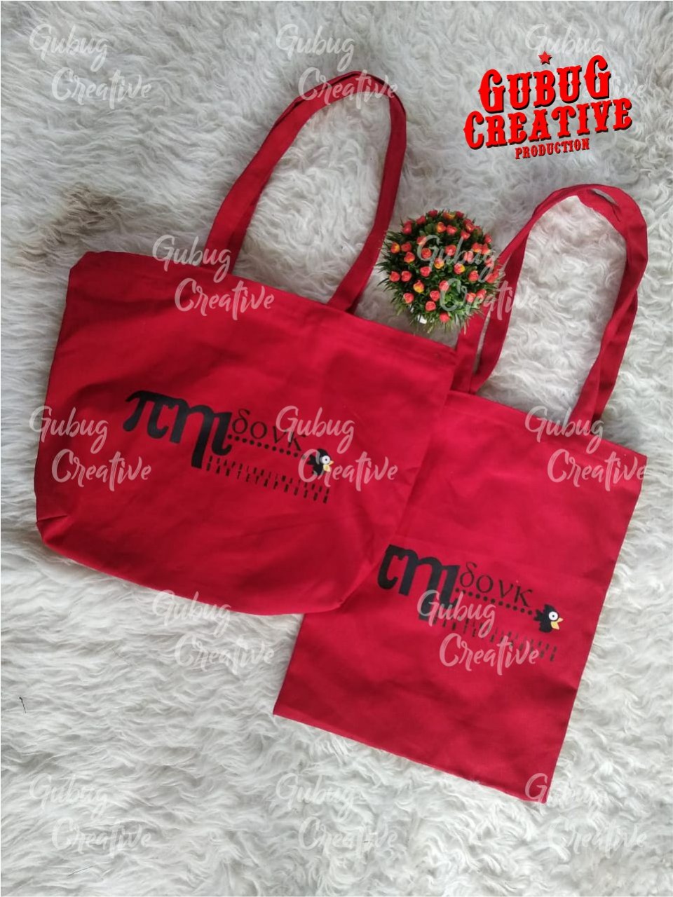 totebag drill  - Tote Bag Gambar Kucing di Indramayu