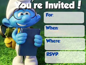 Free printable Smurfs invitations