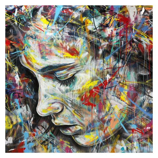 David Walker pinturas mulheres cores spray em tela e nas ruas da cidade