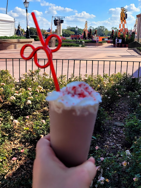 Chocolate peppermint shake at Epcot Christmas festival