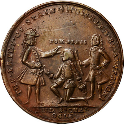 Moneda acuñada por Jorge II Rey de Inglaterra conmemorando la "falsa victoria" de las tropas inglesas de Vernon sobre las españolas y Blas de Lezo en Cartagena de Indias - ÁlvaroGP - el troblogdita - Álvaro García