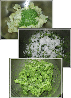 Cauliflower Fry Flavoured with Mint, Coriander, Green Chili and Curd