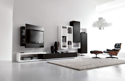 Black and White Living Room Furniture with Functional Tv Stand