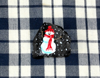 DIY Rock Painting - Christmas Snowman 