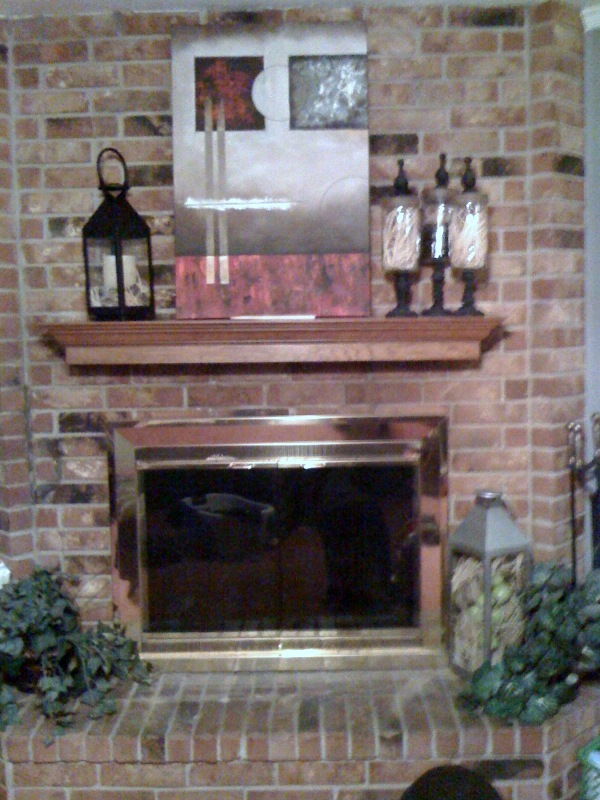 updating brick fireplace before after. This is the fireplace before: