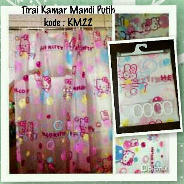 Tirai Kamar Mandi Hello Kitty Murah Grosir Ecer Putih