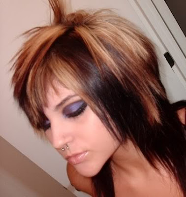 black and blonde hair scene. londe hair with brown