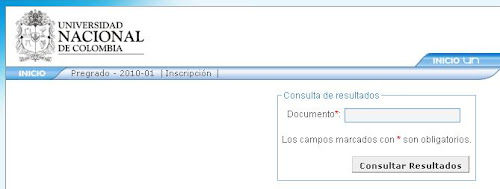 Consulta de resultados en pregrado y posgrado Unal