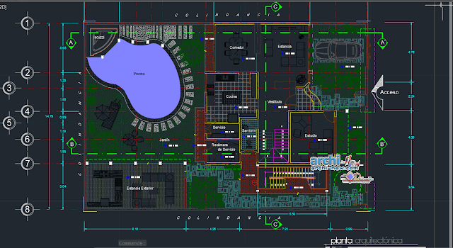 Separated house 3 levels Dwg