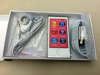 Apple iPod nano 16GB Silver (7th Generation) with Generic Earpods and USB Data Cable Packaged In Non Retail White Box