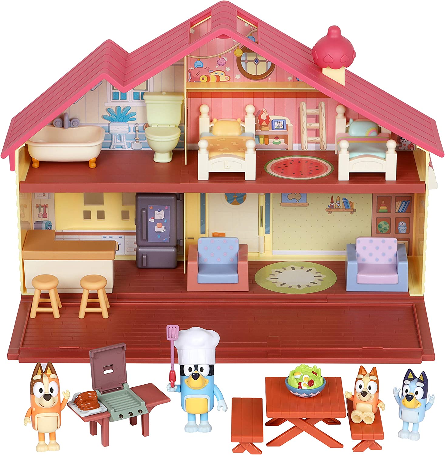 Bluey House Playset with Figure and Accessories Car