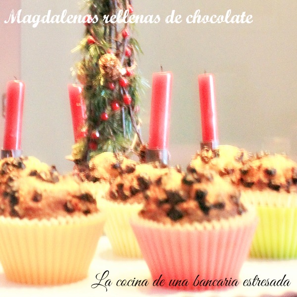 Magdalenas rellenas de chocolate