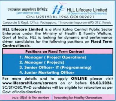 HLL Life Care Limited Notification 2024