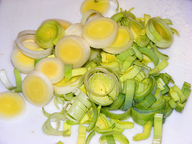 Sliced leeks. Photo by Loire Valley Time Travel.