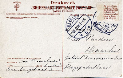 Address side of postcard