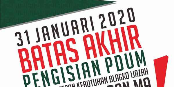 Batas Akhir Pengisian PDUM 2020