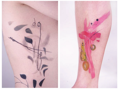These abstract tattoo paintings do not look very much like real tattoos, Amanda Wachob Abstract & Modern Tattoos