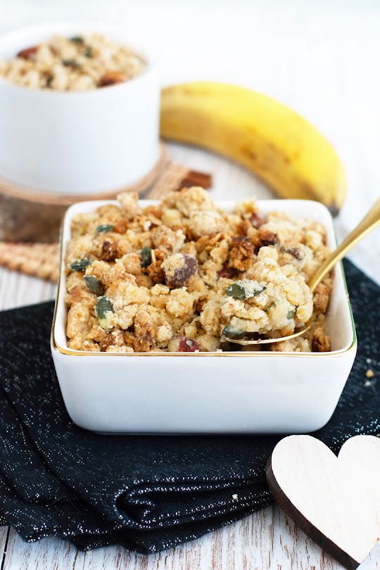 recette Crumble pomme banane muesli