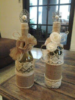 Botellas de vidrio decoradas