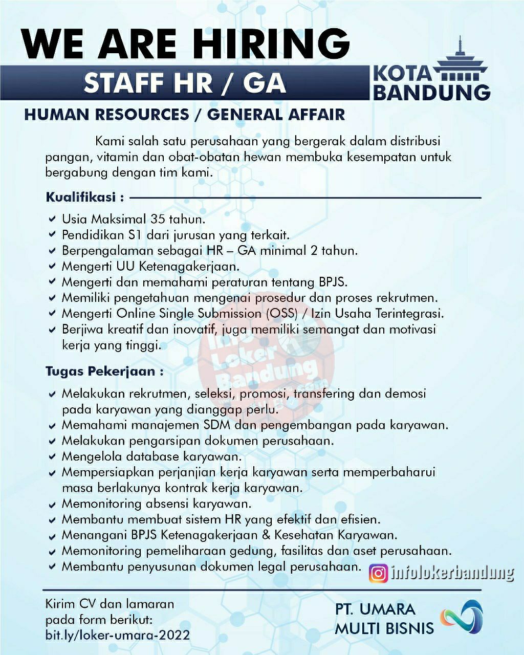 Lowongan Kerja PT. Umara Multi Bisnis Bandung April 2022