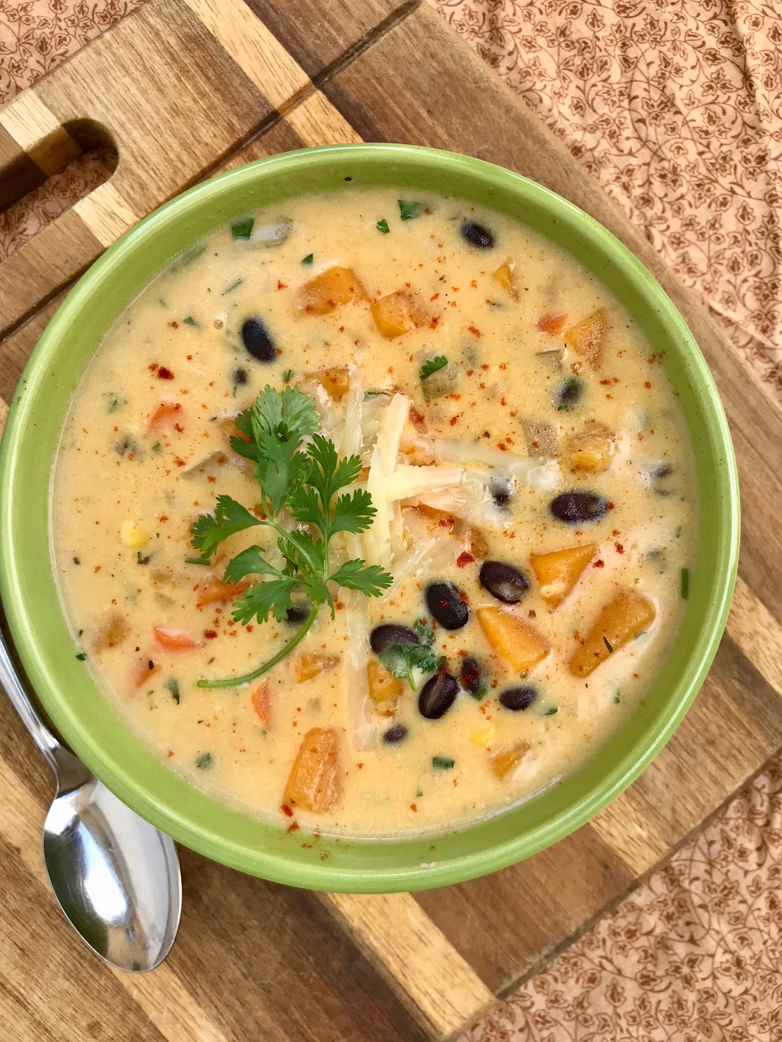 Cheddar Butternut Squash & Black Bean Chowder