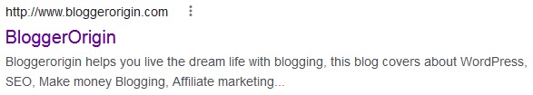 Bloggerorigin blog appear search result
