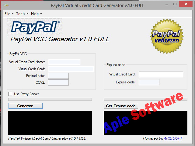 All Hackers Tools Paypal Virtual Credit Card Adder Generator V1 0 2016
