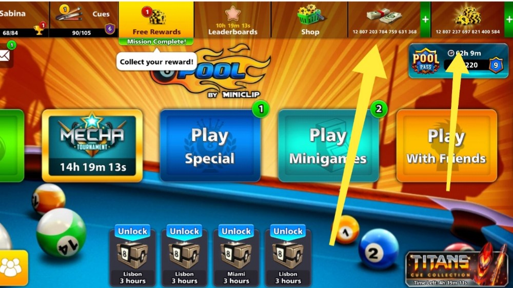 8 ball pool unlimited coin and Chas download