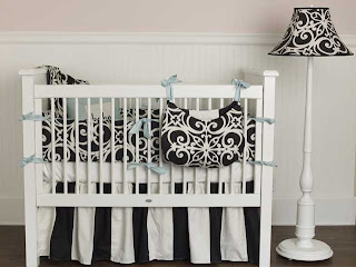 Black and white baby bedding