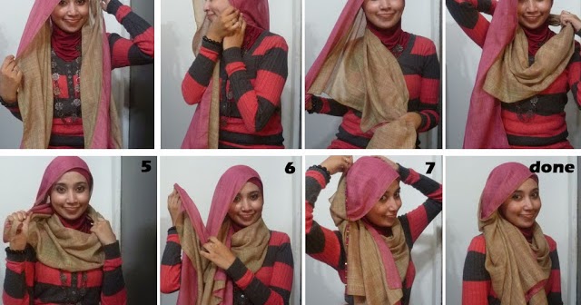 Cara Memakai Jilbab Untuk Baju Motif Horizontal Tutorial 
