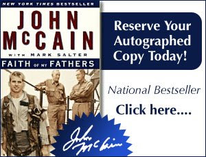 Get your autographed copy of John McCain's book Faith of My Fathers