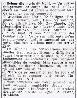 Le Courrier de Saône-et-Loire 22 mars 1921 (AD71)