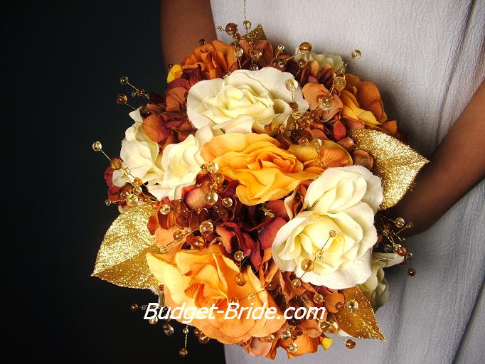 gold wedding bouquets